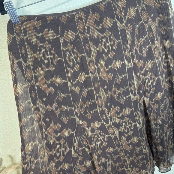 Lauren Ralph Lauren Knee Length Skirt Silk Blend Aztec Print Western Size 10 Y2k - Picture 2 of 7